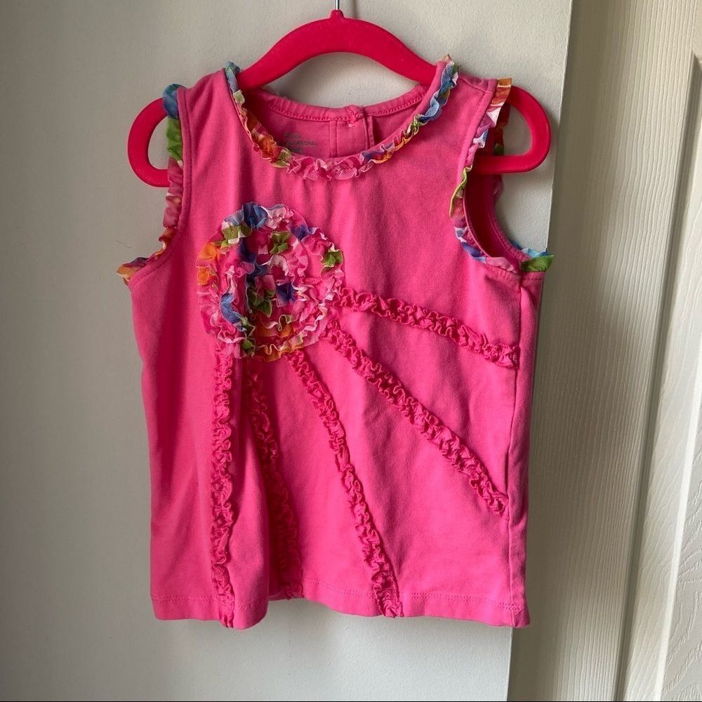 🍭6/$30 Kids Headquarters Floral Ruffle Tank - 6